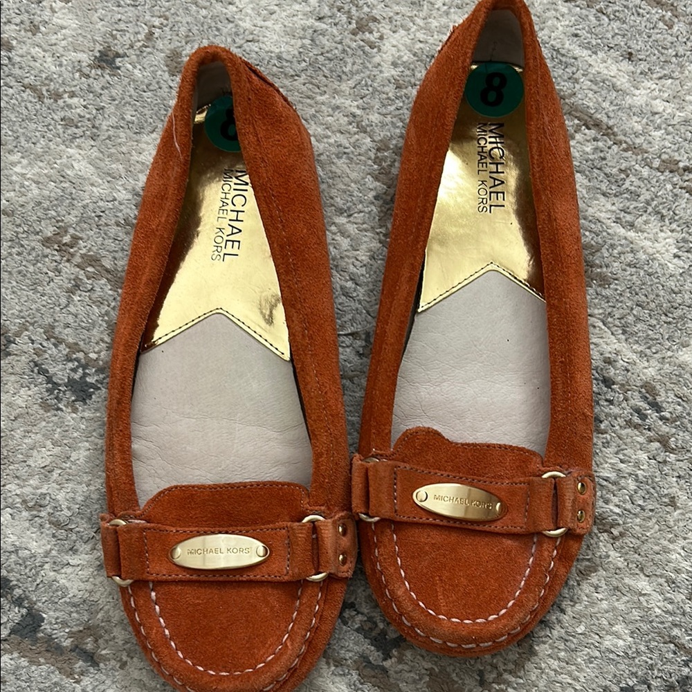 Michael Kors Orange Flats with Gold Hardware